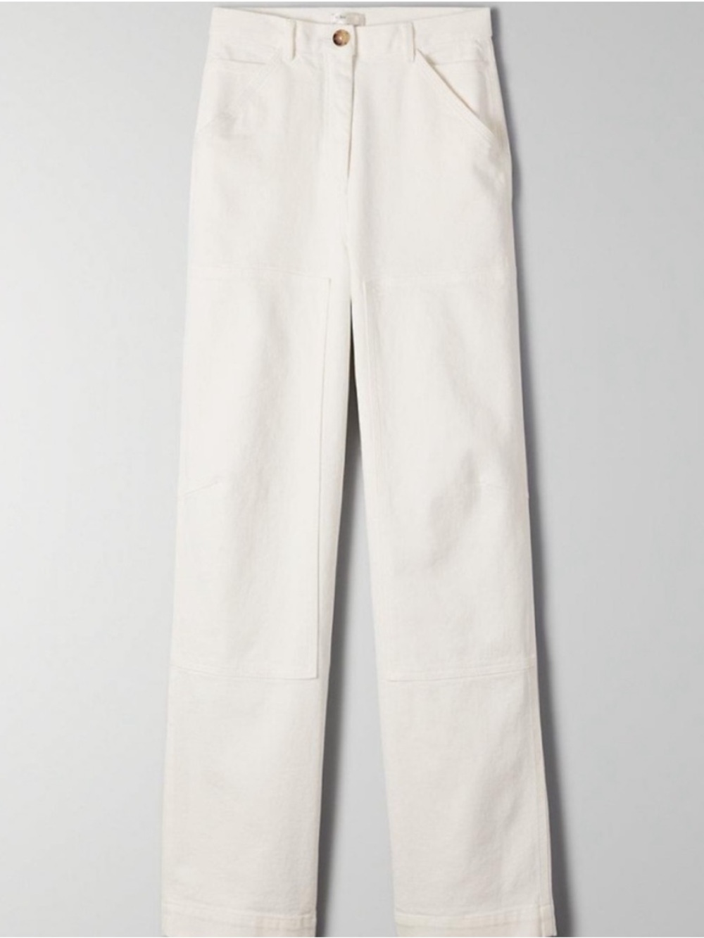 Wilfred Le Fou Iven Pant White Denim Jean Carpenter Cargo Utility Long Longline